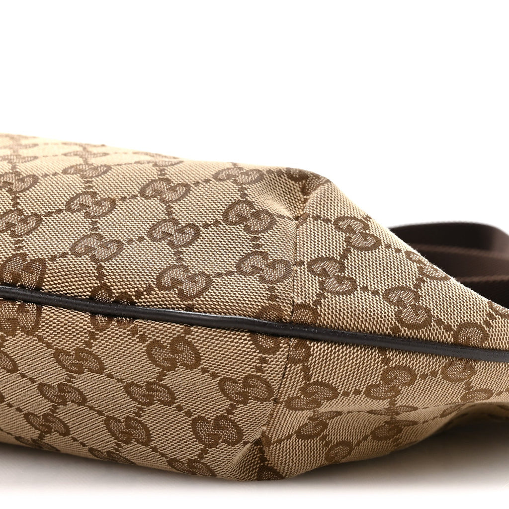 Gucci Monogram Medium Half Moon Hobo Dark Brown
