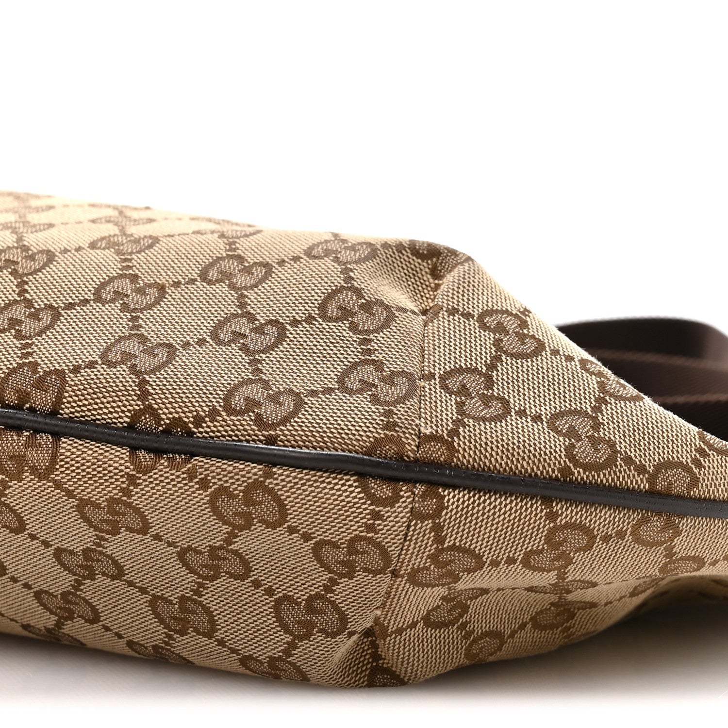 Gucci Monogram Medium Half Moon Hobo Dark Brown