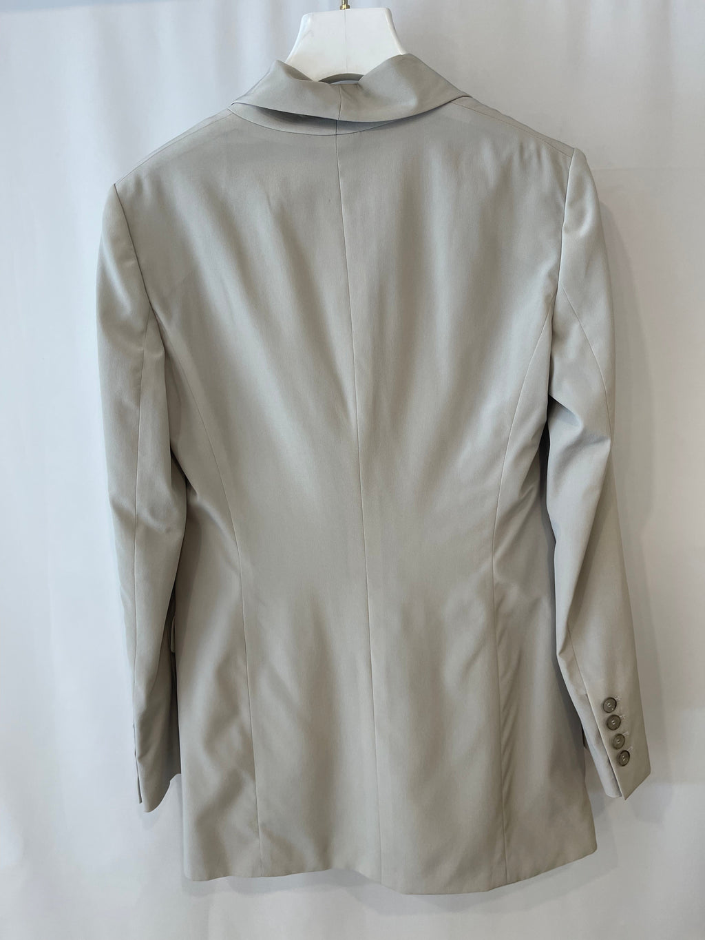 Gucci Light Grey Silk Long Blazer Jacket Size IT 38 (UK 6)