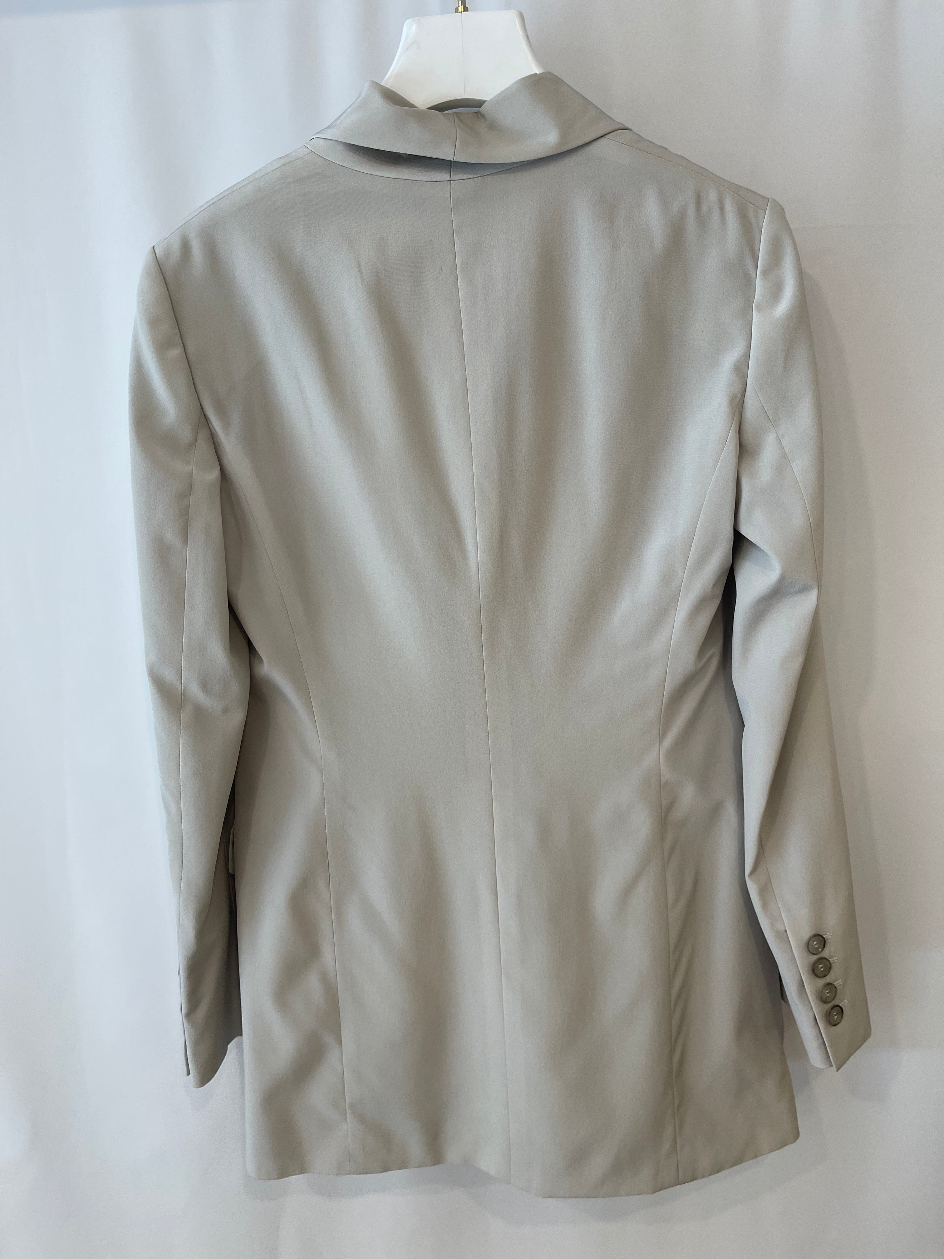 Gucci Light Grey Silk Long Blazer Jacket Size IT 38 (UK 6)