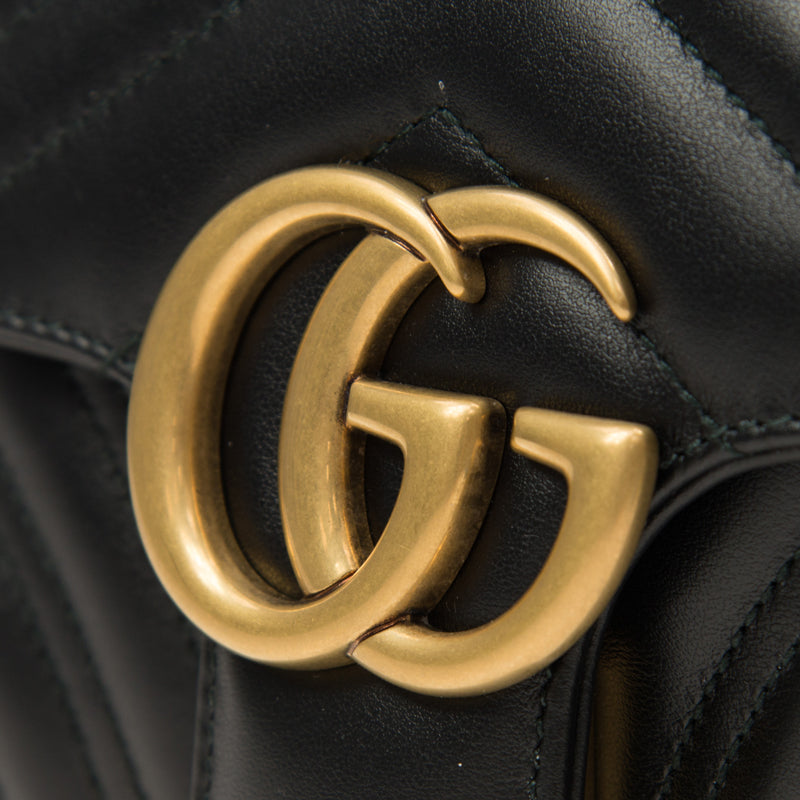 (WMNS) GUCCI GG Marmont Leather Single-Shoulder Chain Bag Mini Black 446744-DTDIT-1000