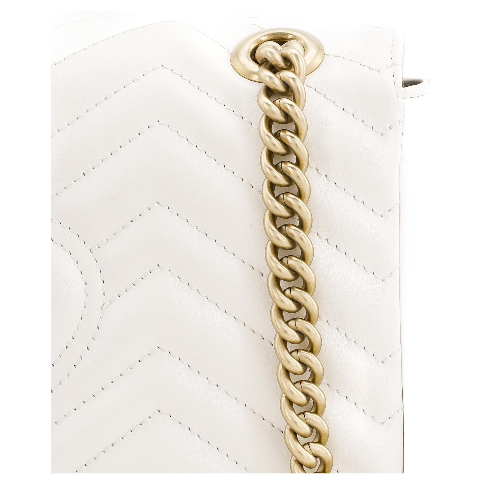 (WMNS) GUCCI GG Marmont Small-Sized Single-Shoulder Bag White 443497-DTDIT-9022