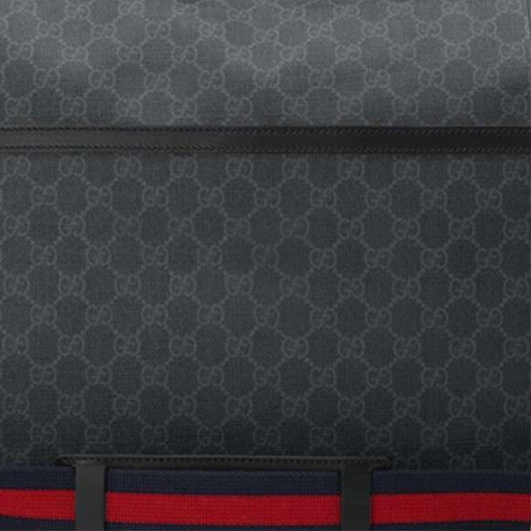 GUCCI Logo Stripe Messenger Bag Gray Black 495909-K5RLN-1095