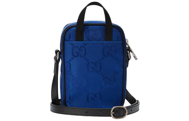 GUCCI Off The Grid OTG Environmental Friendly Series Logo Leather Logo Nylon handbag Mini Blue Black 643882-H9HLN-4267