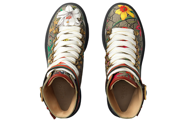 (WMNS) GUCCI Double g Ankle Boots Flowers Embroidered 602184-HT510-8494