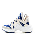 Louis Vuitton Jacquard Velvet Monogram LV Archlight Sneakers 37 White Blue