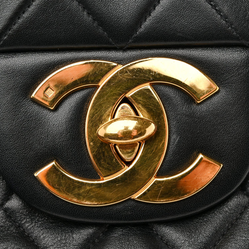 Chanel Lambskin Quilted XL Jumbo Single Flap Black