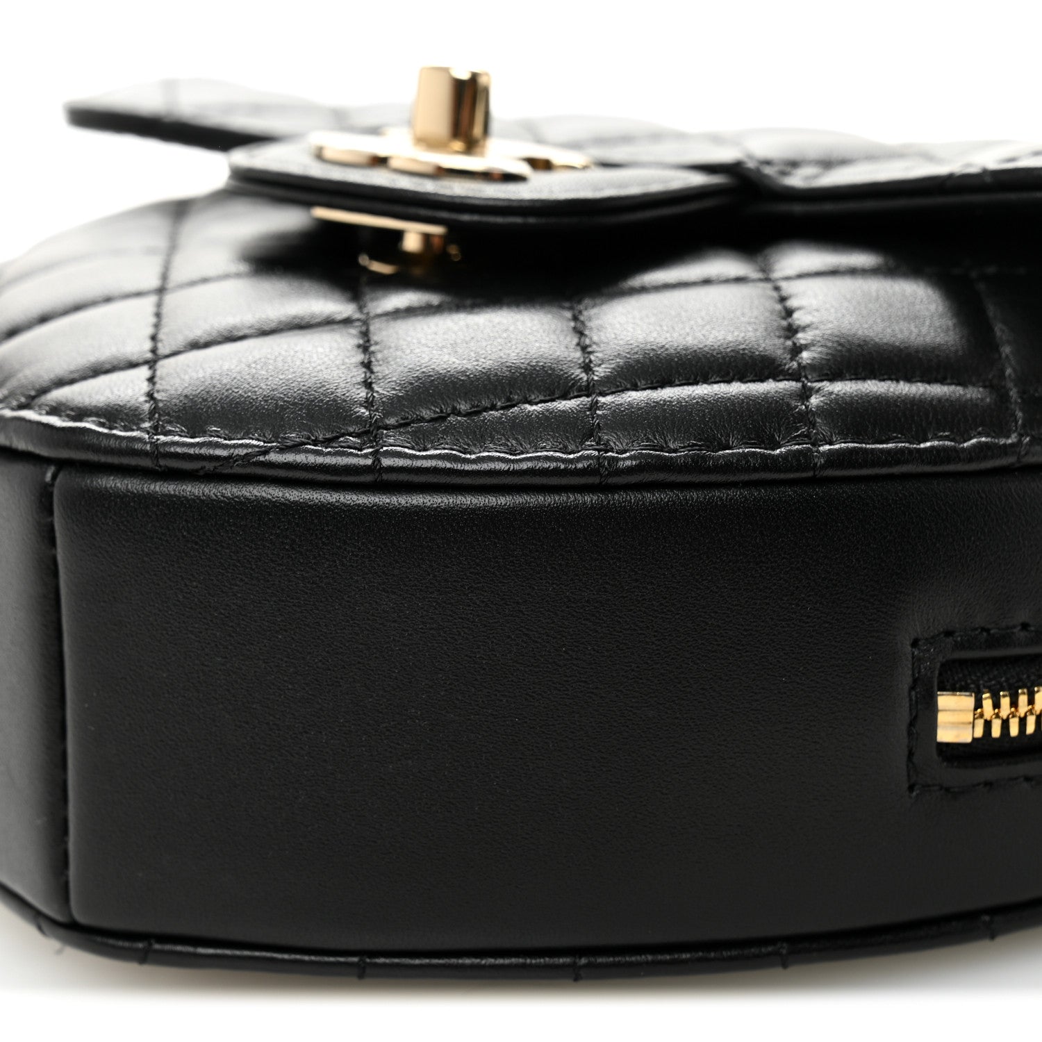 Chanel Lambskin Quilted CC In Love Heart Bag Black