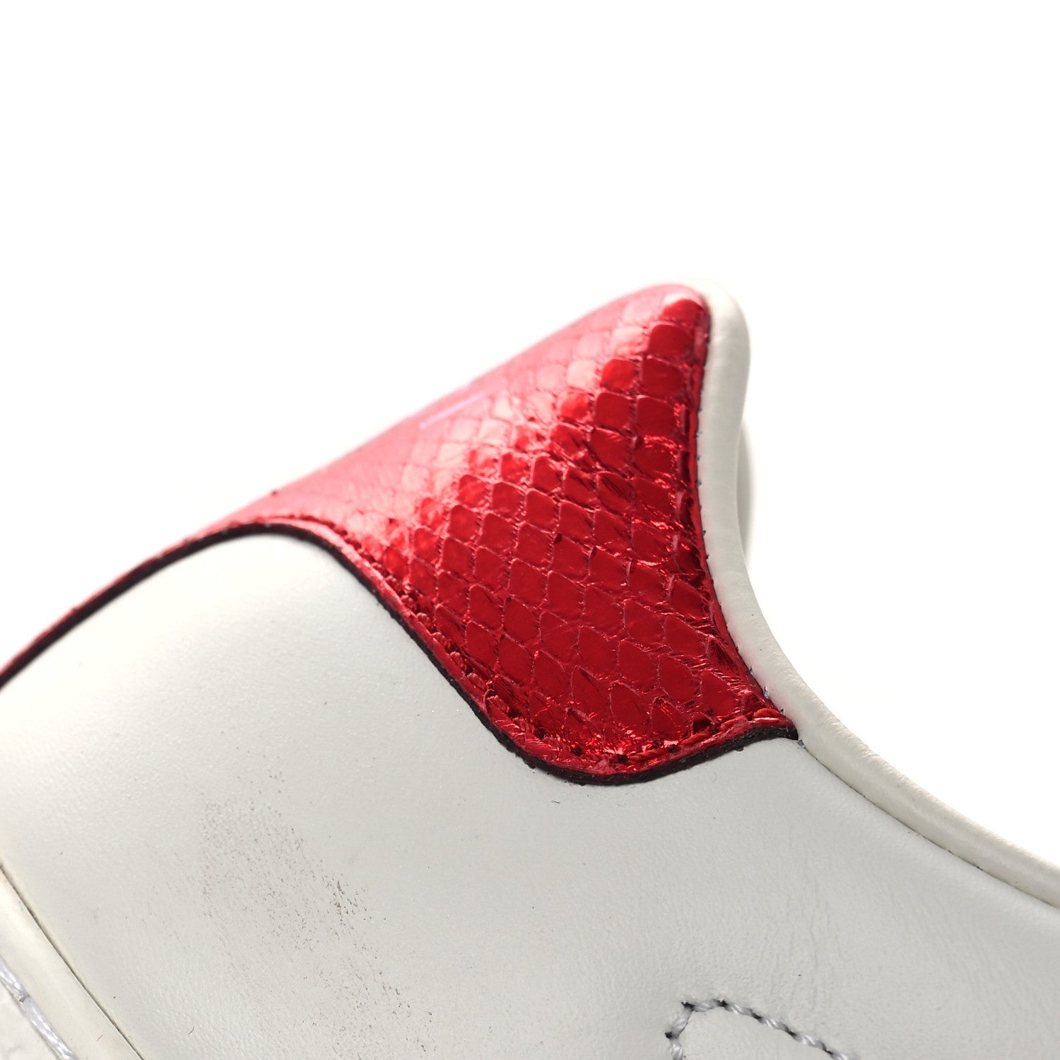 Gucci Calfskin Ayers Bee Embroidered Womens Ace Sneakers 36 White Green