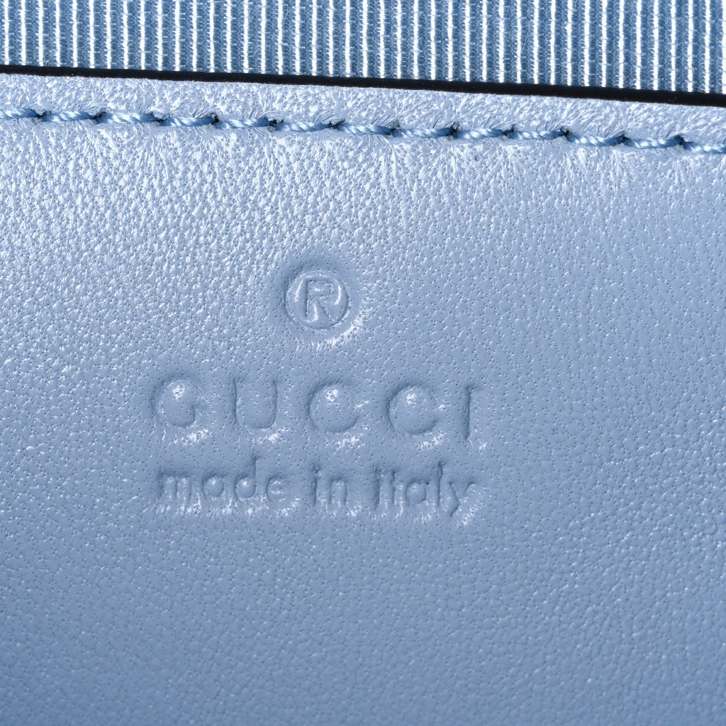Gucci Lambskin Matelasse Small GG Marmont Shoulder Bag Light Blue