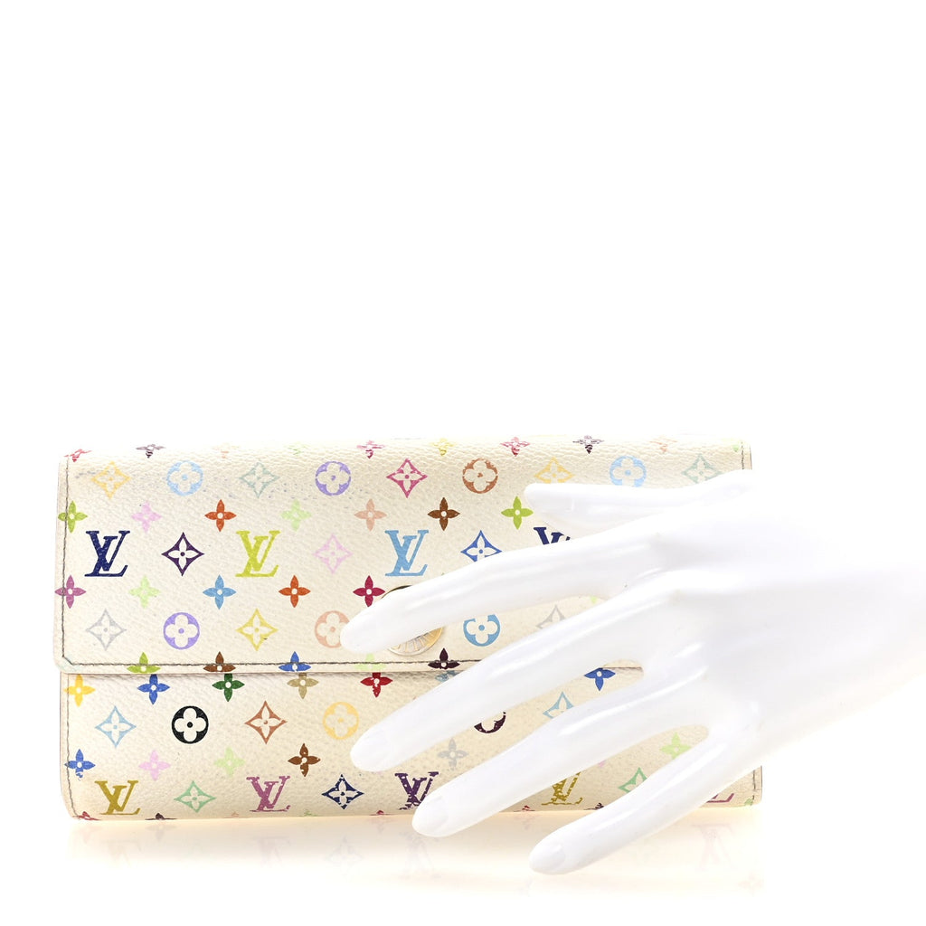 Louis Vuitton Monogram Multicolor Sarah Wallet White Citron