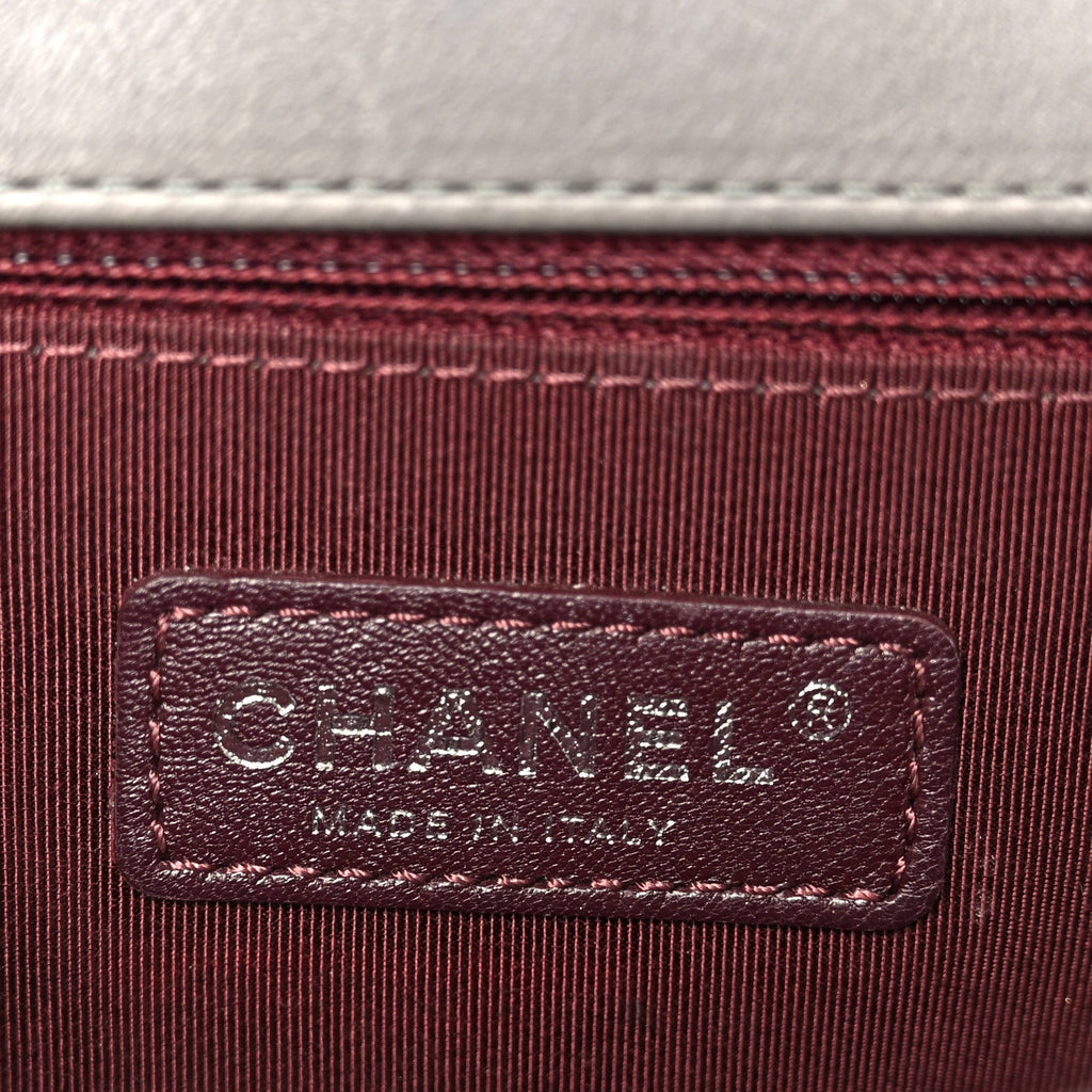 Chanel Calfskin Double Stitch New Medium Boy Flap Grey