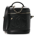 Chanel Lambskin Timeless Vanity Cosmetic Case Black
