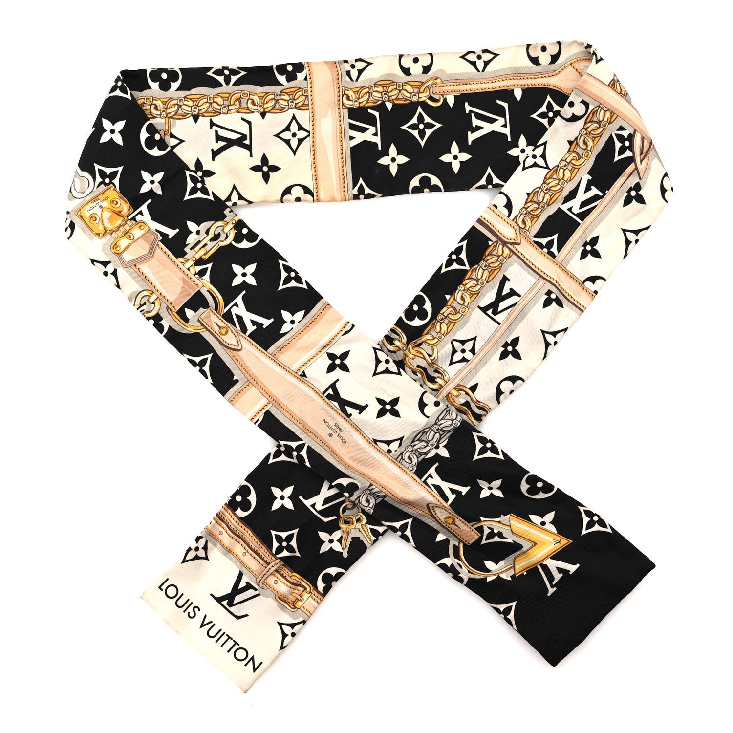 Louis Vuitton Silk Monogram Confidential Bandeau Black