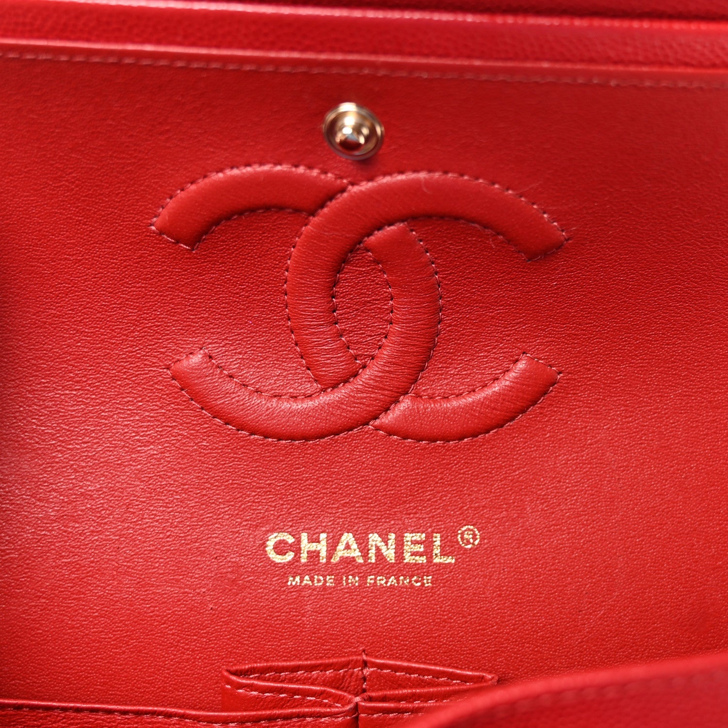 Chanel Caviar Quilted Medium Double Flap Red