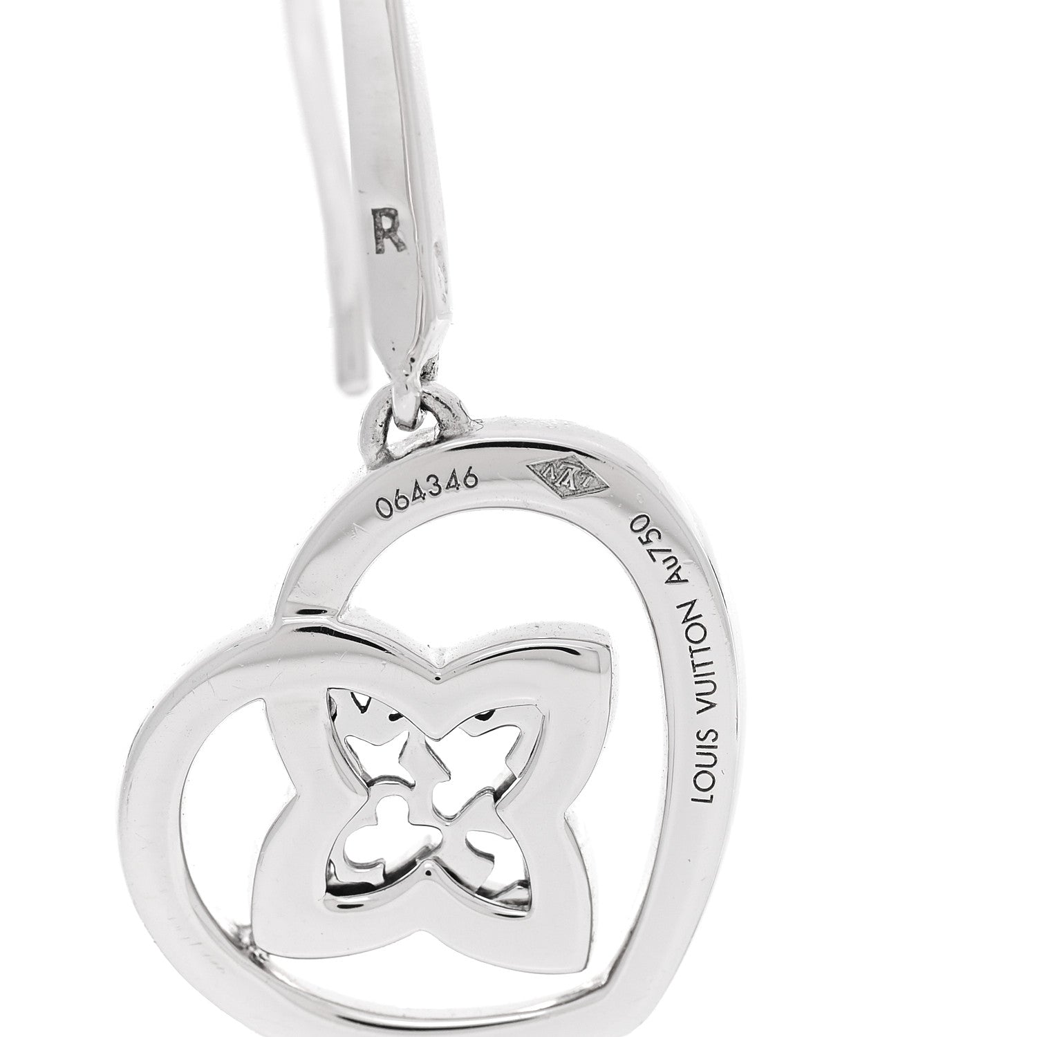 Louis Vuitton 18K White Gold Diamond Small Coeur Heart Drop Earrings