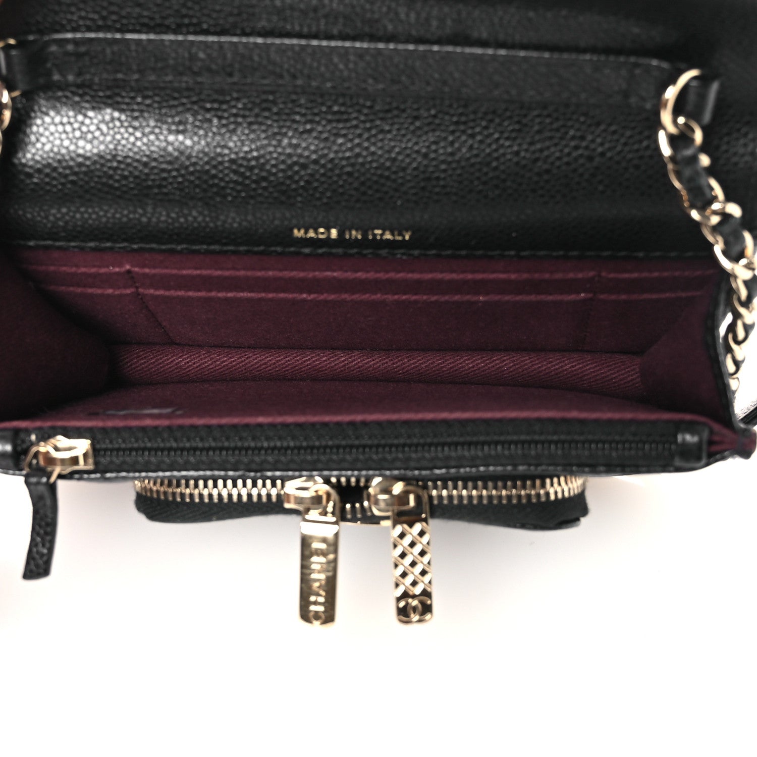 Chanel Caviar Quilted Business Affinity Clutch With Chain Black