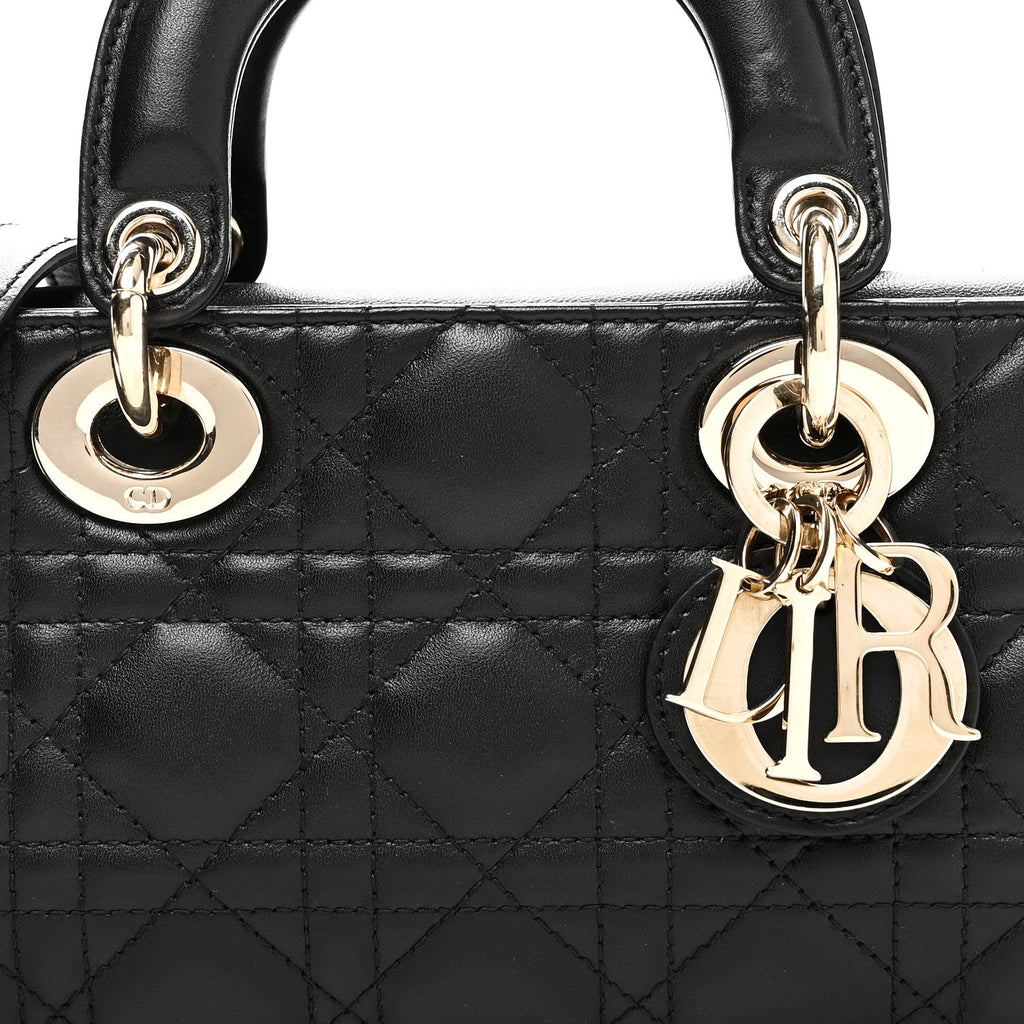 Christian Dior Lambskin Cannage Small Lady D-Joy Black