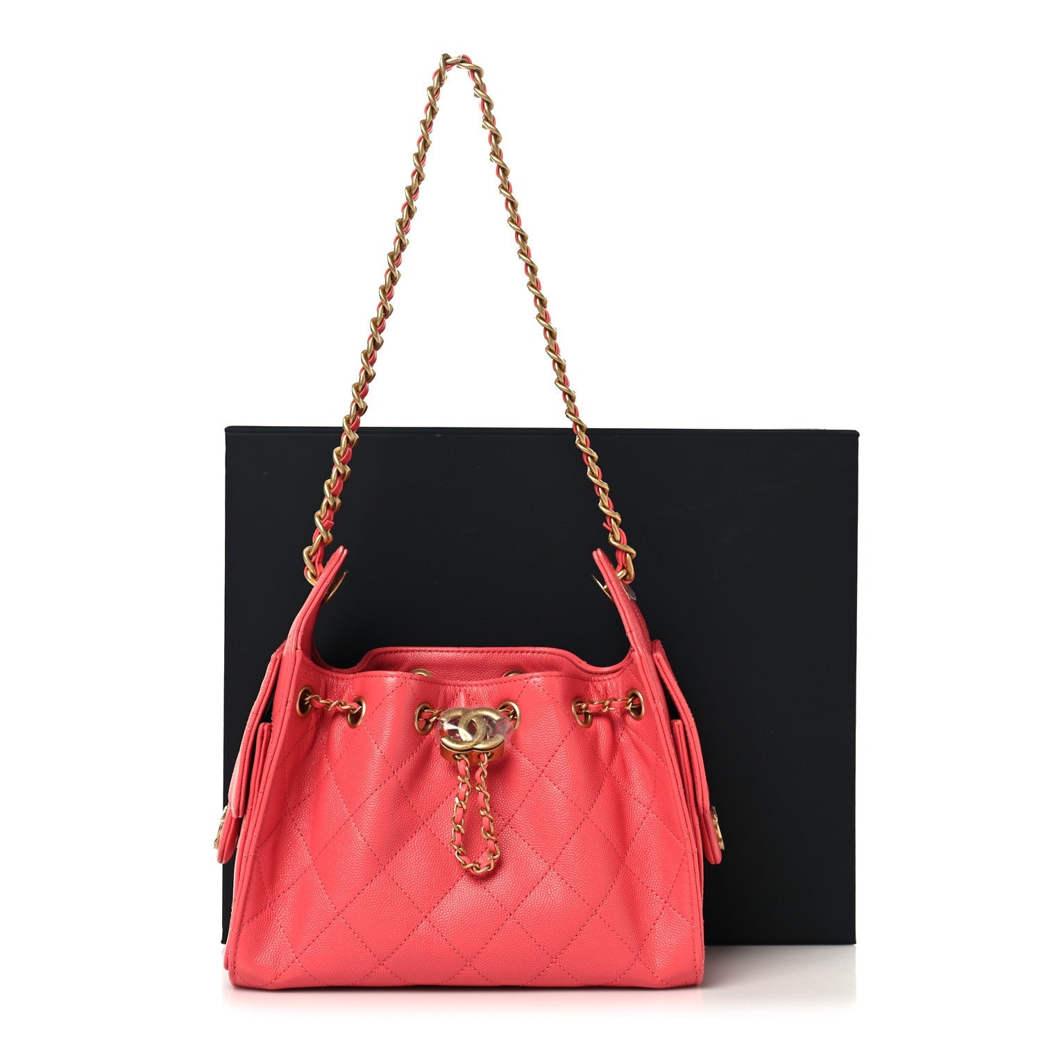 Chanel Caviar Quilted Mini Chanel 25 Handbag Coral