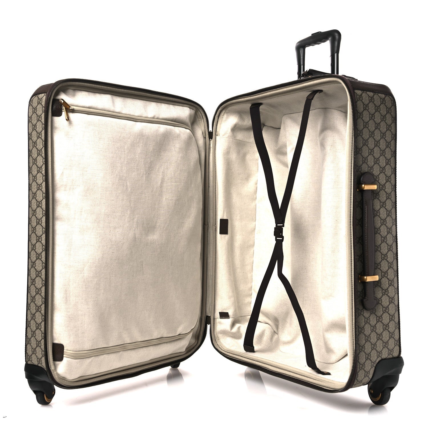 Gucci GG Supreme Monogram Web Medium Savoy Trolley Beige Ebony