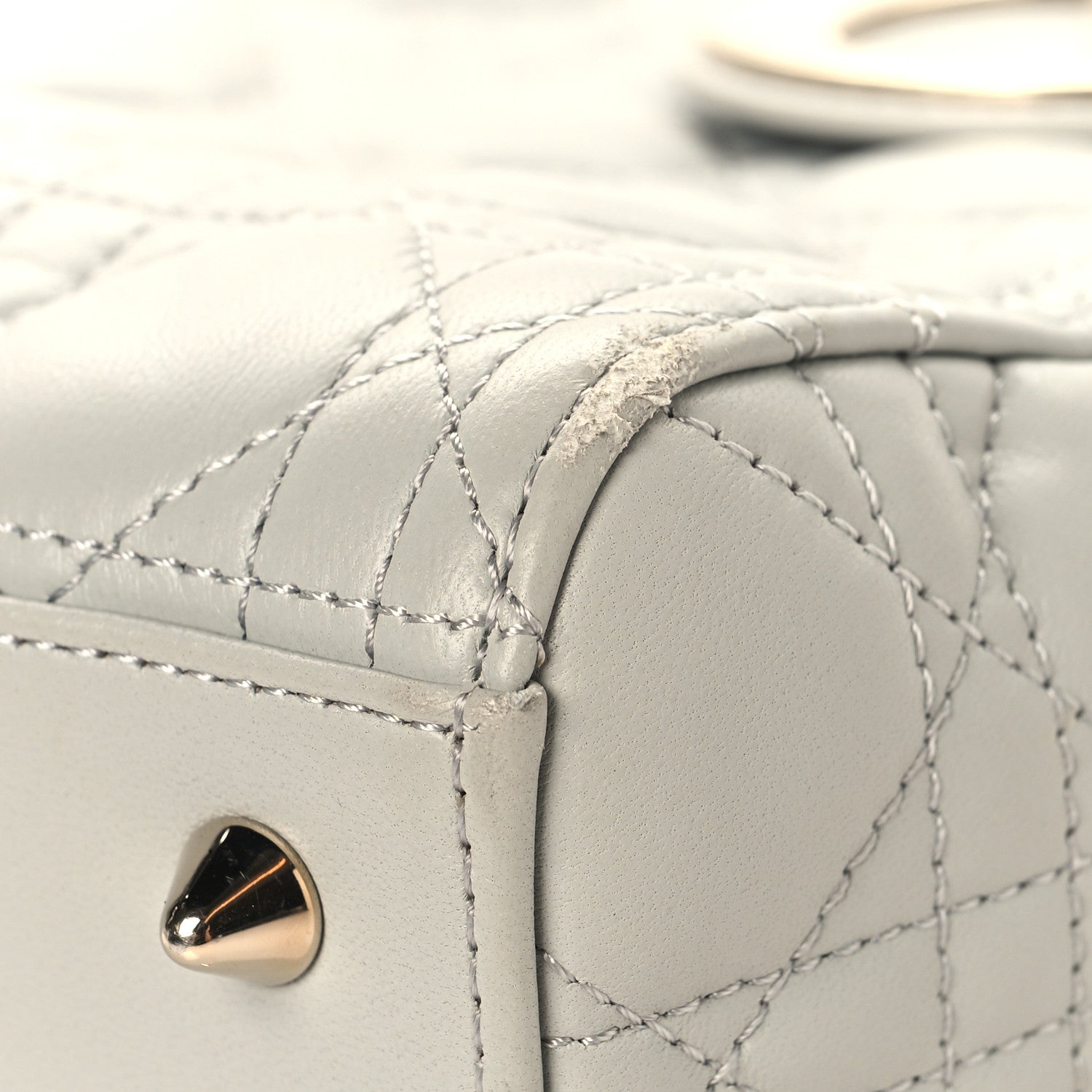 Christian Dior Lambskin Cannage Medium Lady Dior Grey