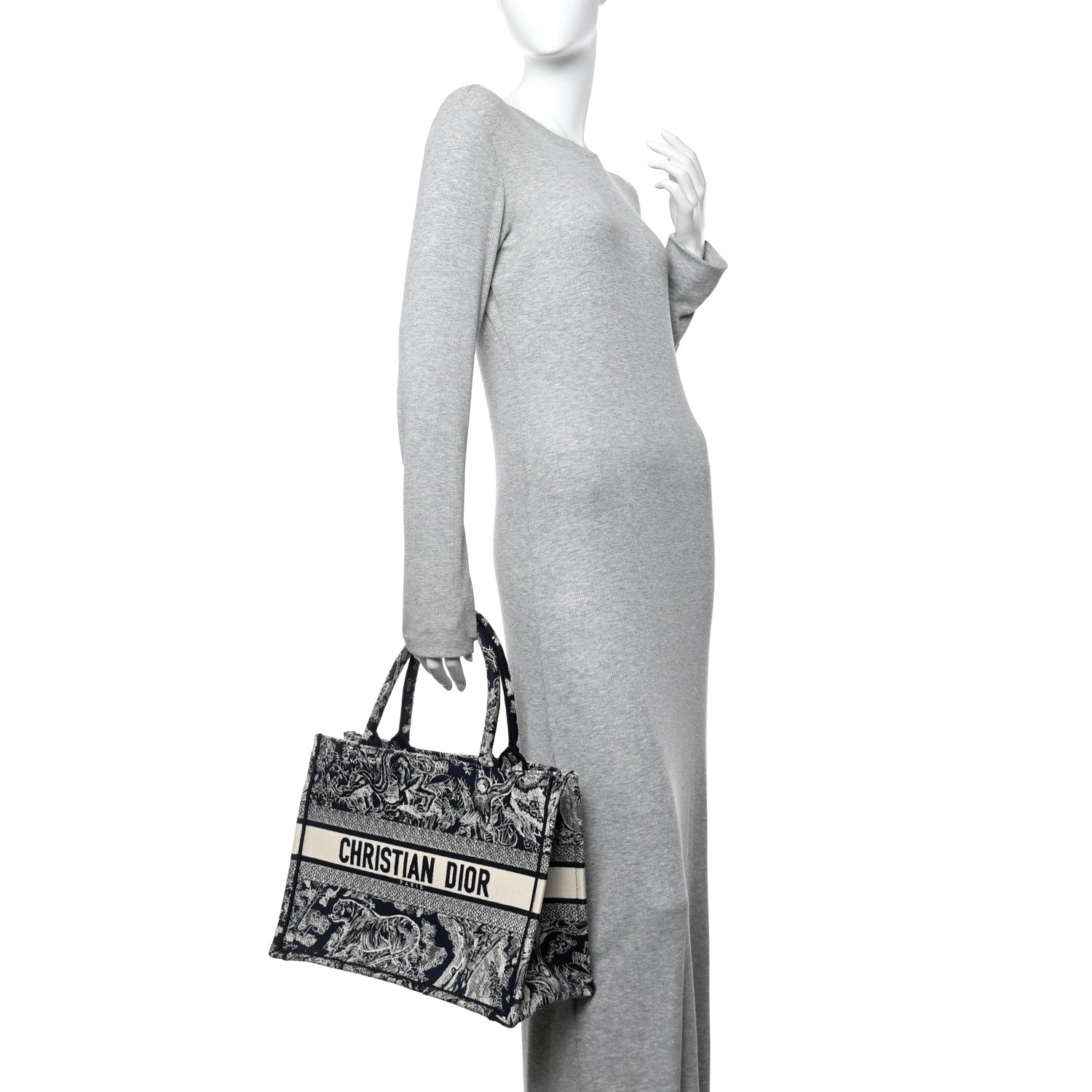 Christian Dior Canvas Embroidered Medium Dioriviera Toile De Jouy Book Tote Blue