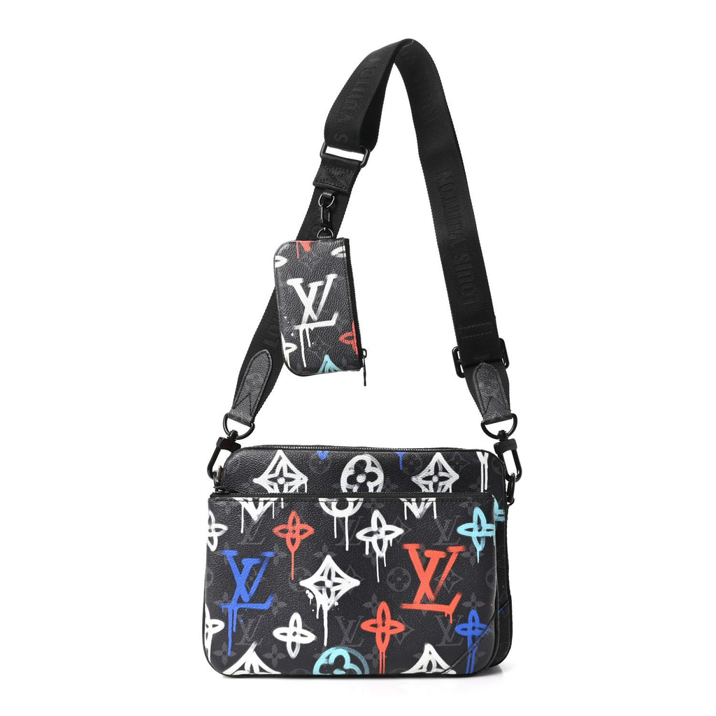 Louis Vuitton Monogram Eclipse LV Graffiti Trio Messenger Multicolor