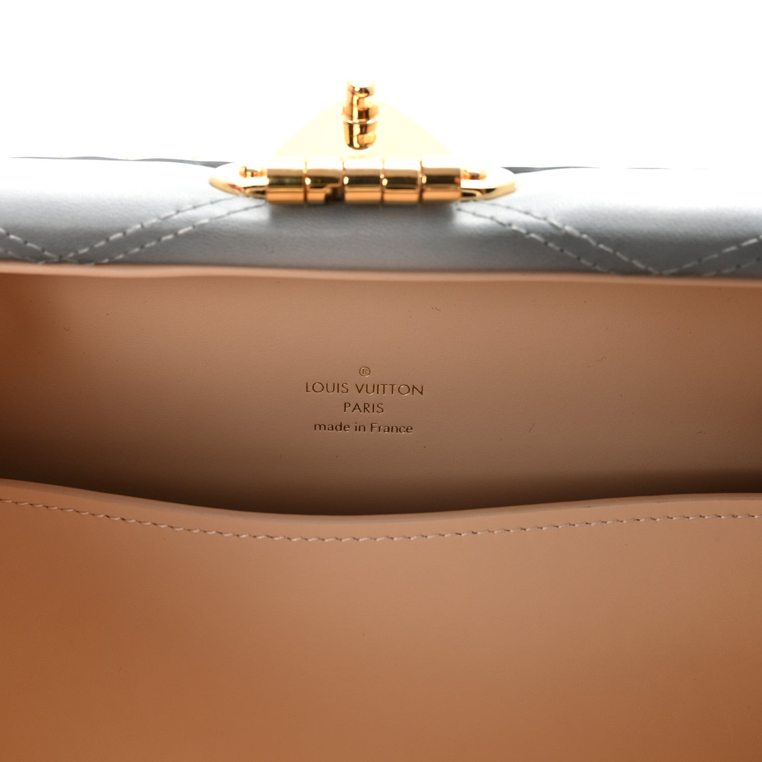Louis Vuitton Lambskin Malletage Petite Valise Palazzo Ecume