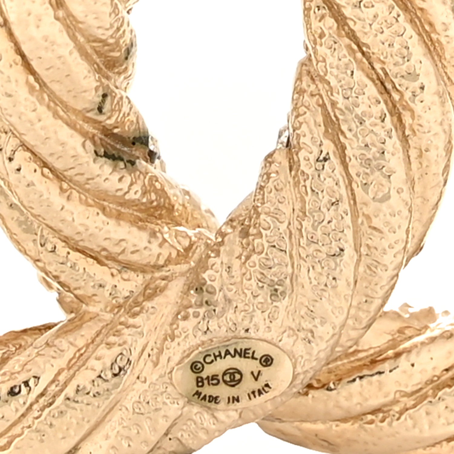 Crystal Twisted CC Brooch Light Gold