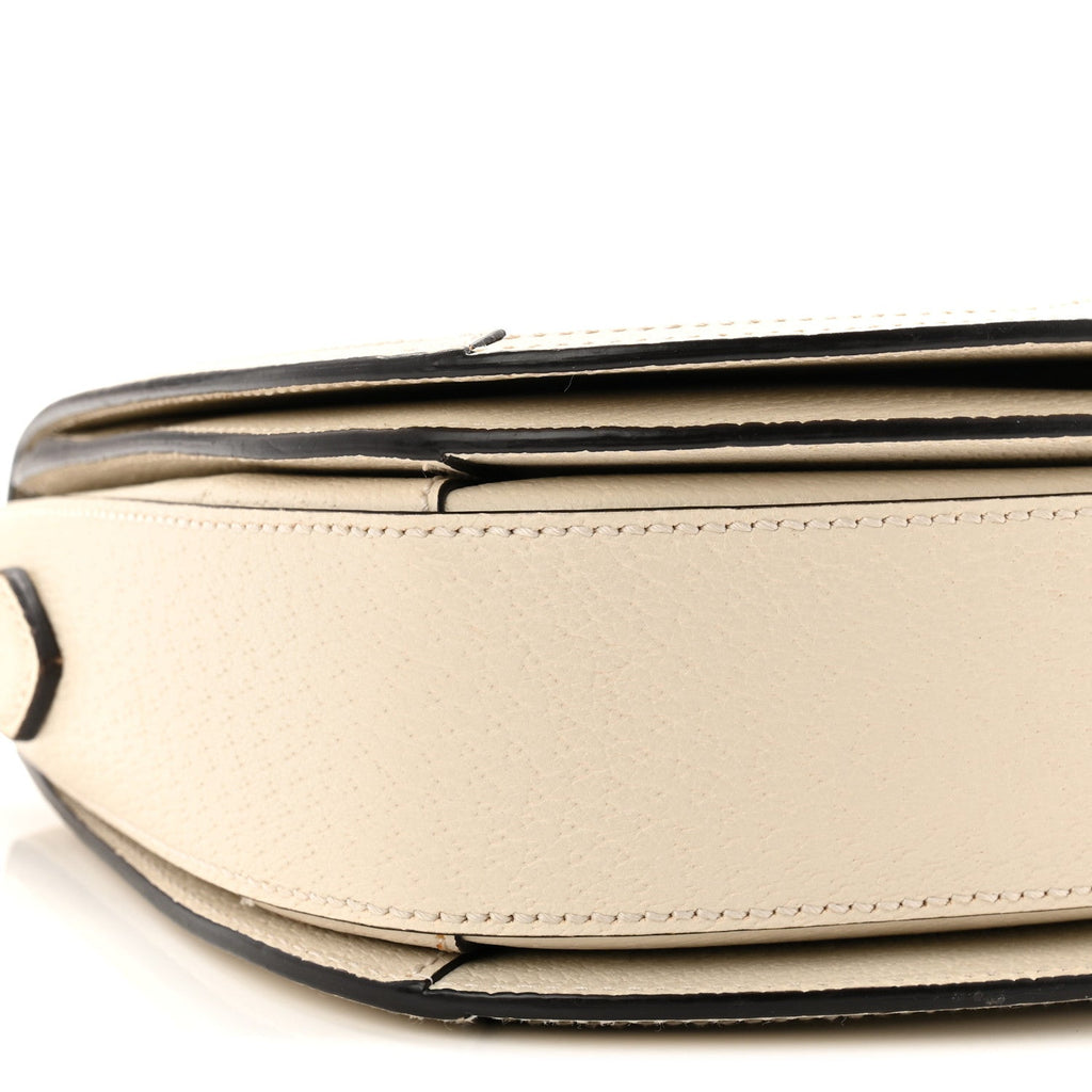Gucci Textured Calfskin Small Ophidia Flap Messenger Bag Mystic White
