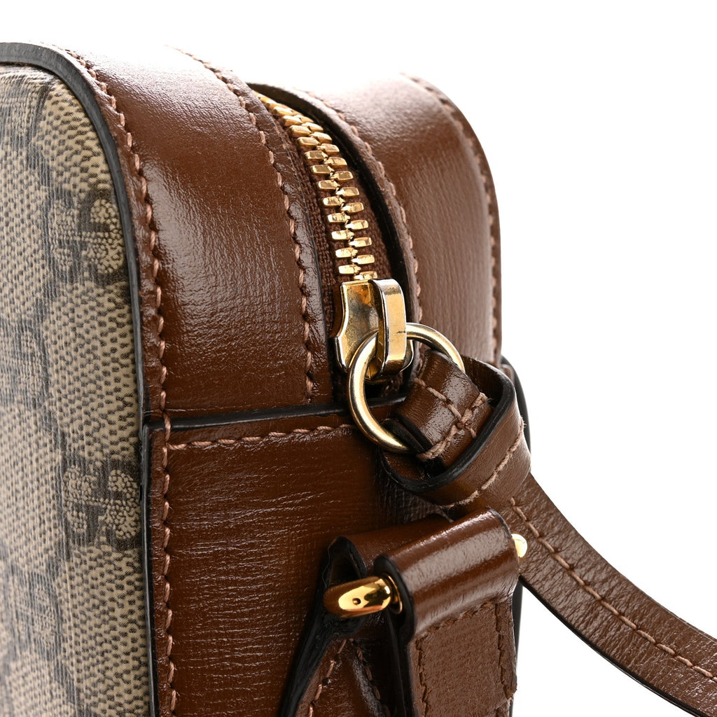 Gucci GG Supreme Monogram Small Horsebit 1955 Shoulder Bag Beige Brown Sugar