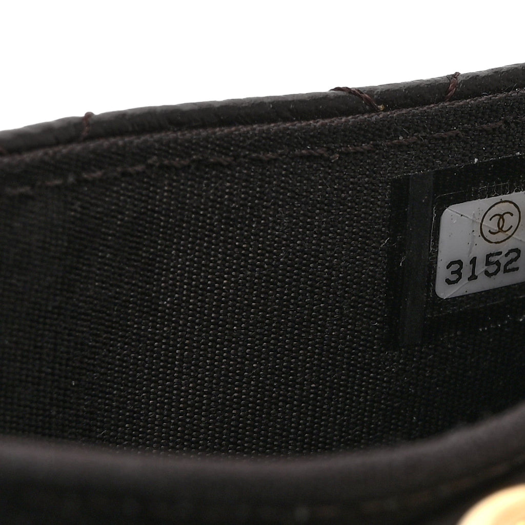 Chanel Caviar Quilted Boy Card Holder On Chain Black