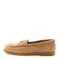 Chanel Suede Calfskin CC Loafers 38.5 Dark Beige