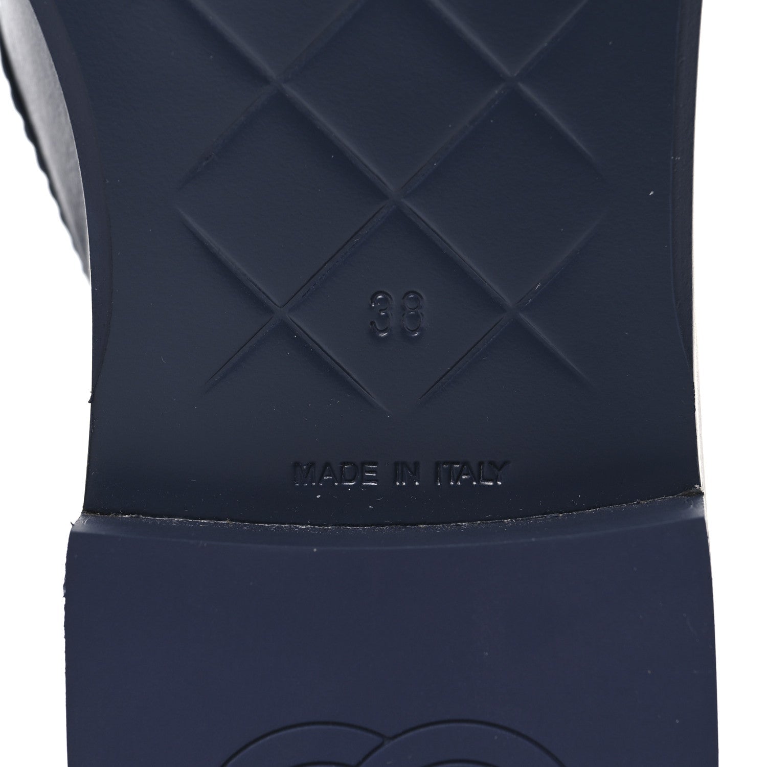 Lambskin Quilted CC Turnlock Loafers 38 Navy
