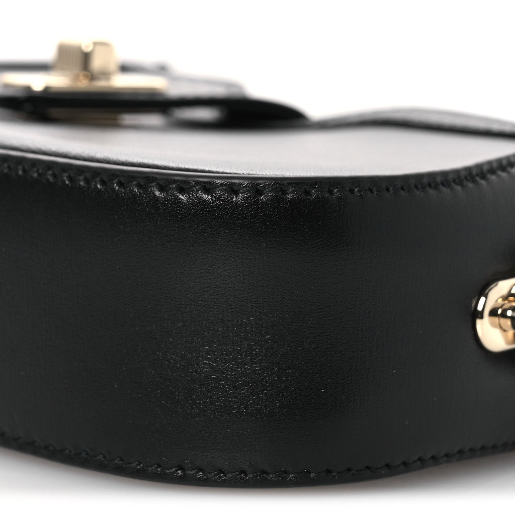 Gucci Calfskin Mini Moon Side Shoulder Bag Black