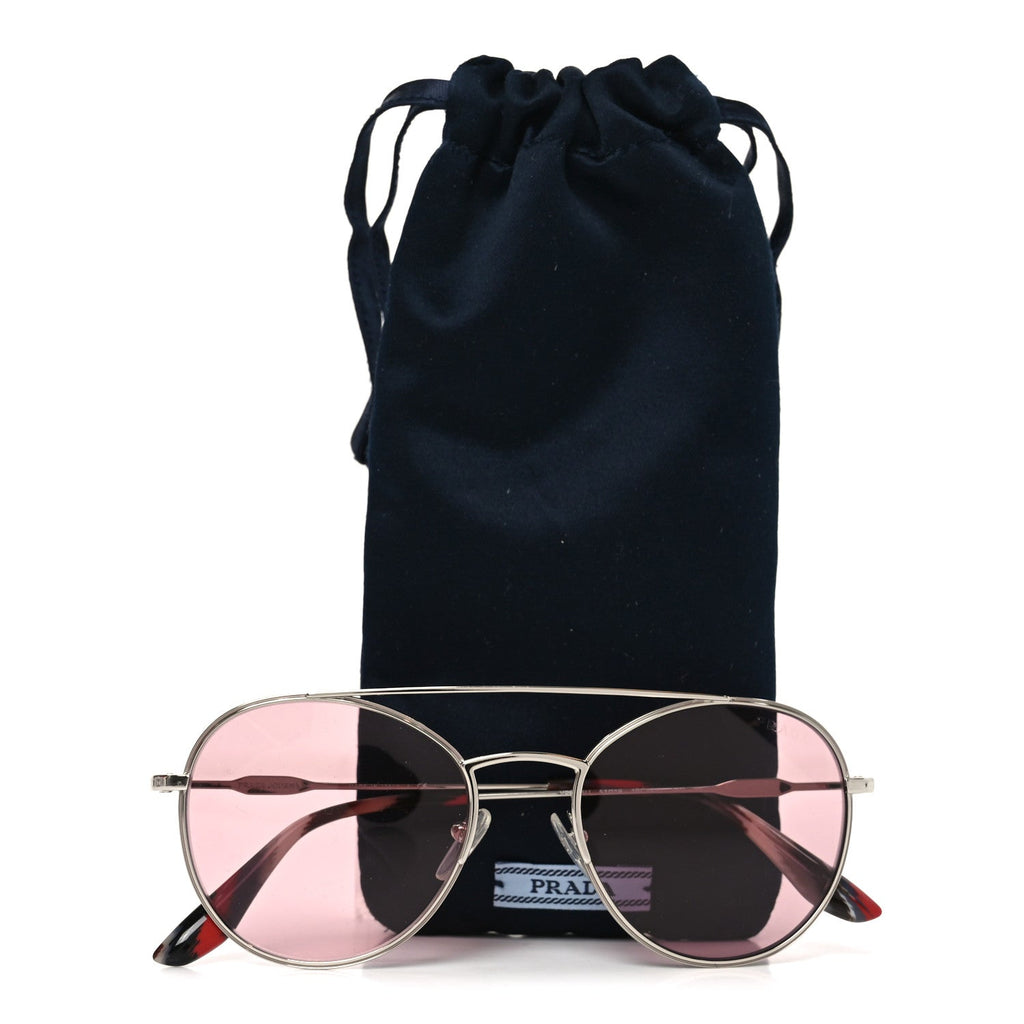 Prada Round Sunglasses VPR 55U Rosa Silver