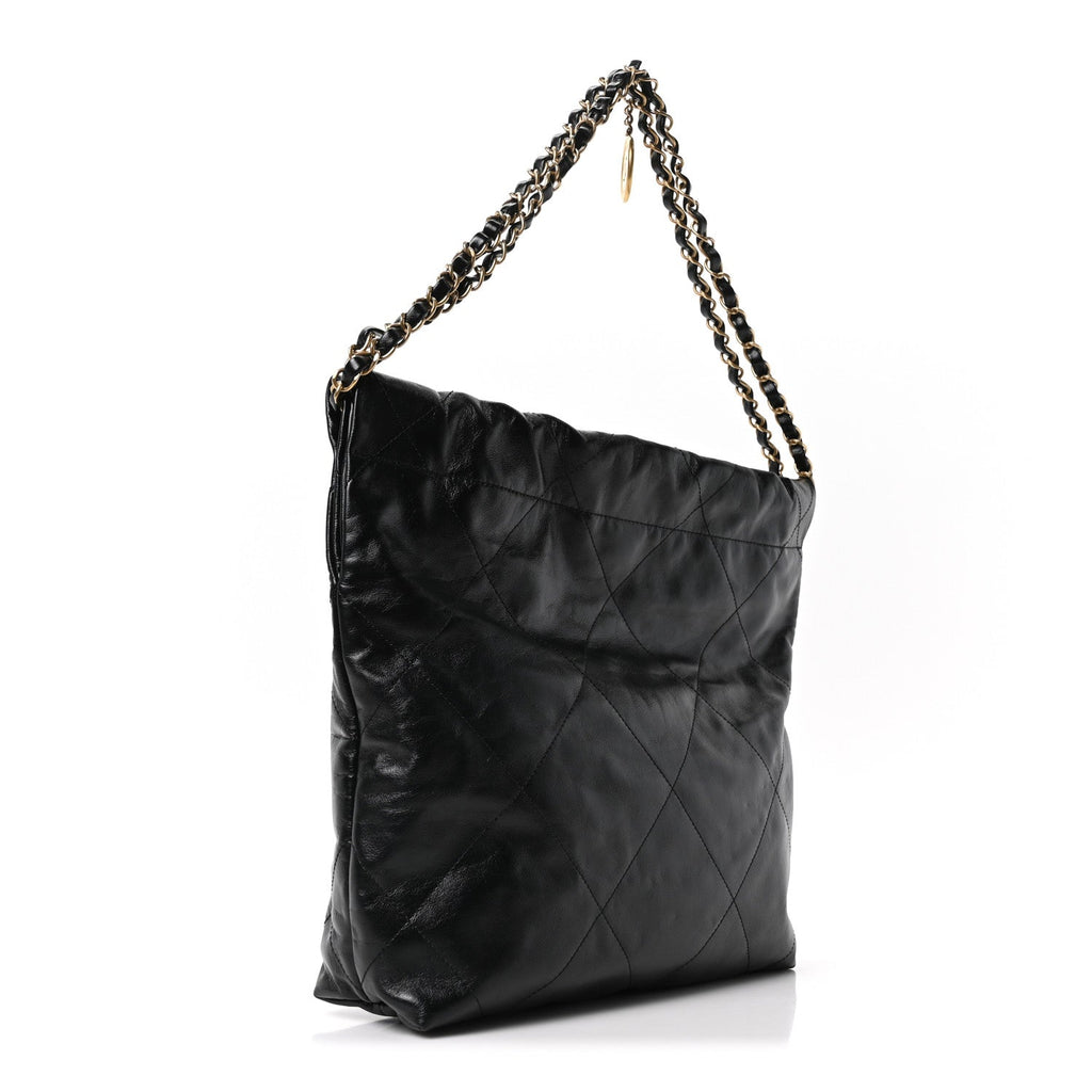 Chanel Shiny Calfskin Quilted Small Chanel 22 Black