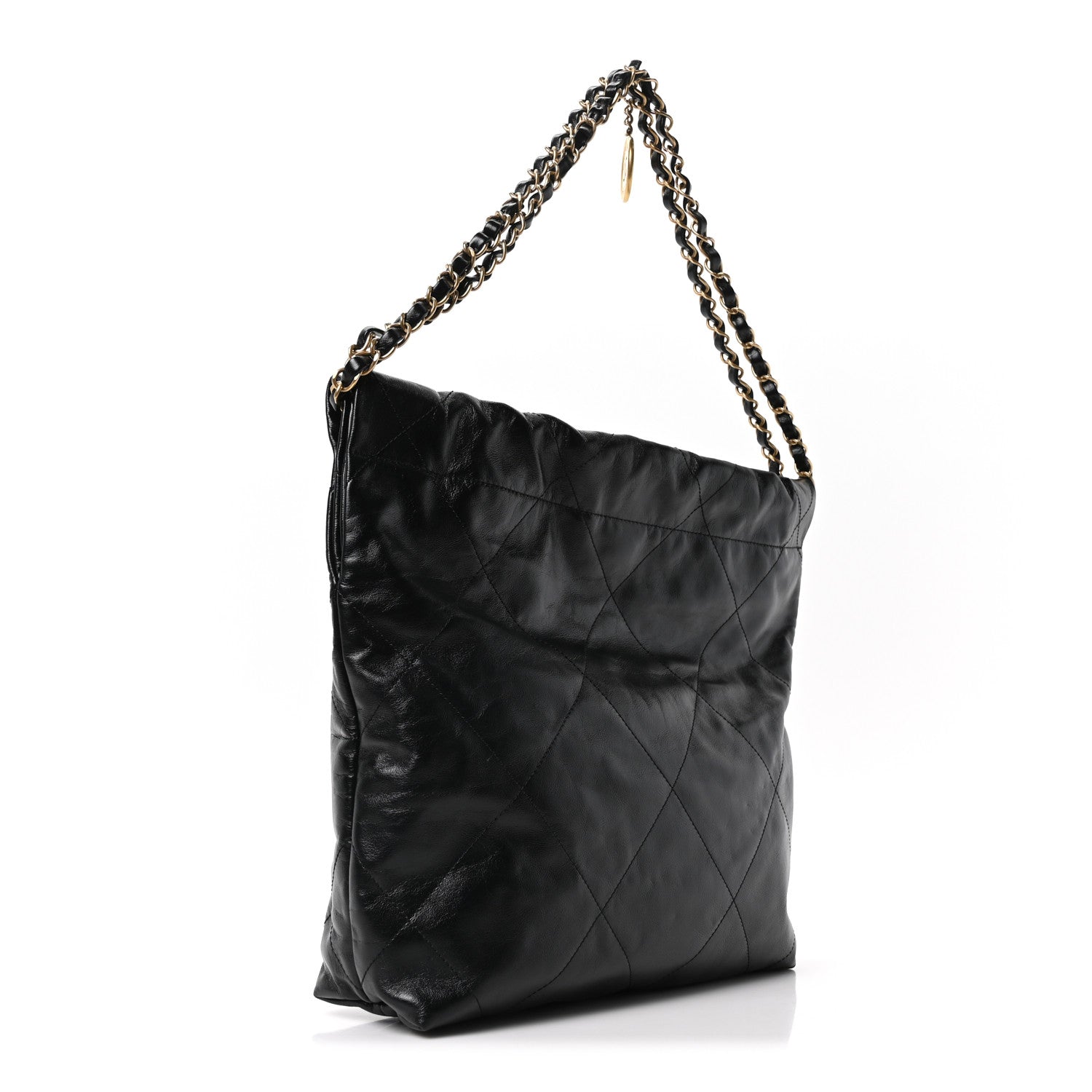 Chanel Shiny Calfskin Quilted Small Chanel 22 Black