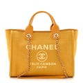 Chanel Mixed Fibers Small Deauville Tote Yellow