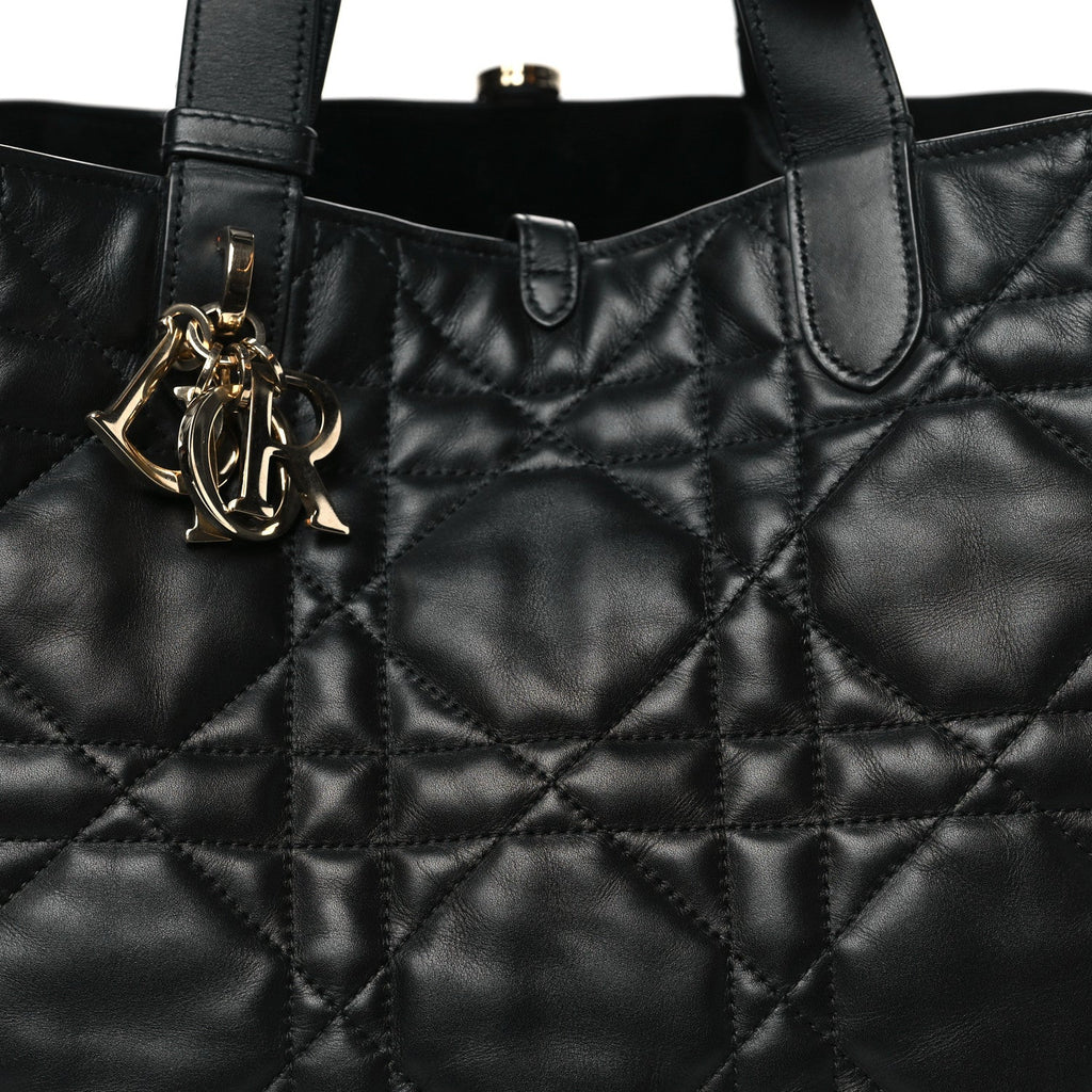 Christian Dior Calfskin Macrocannage Large Toujours Black