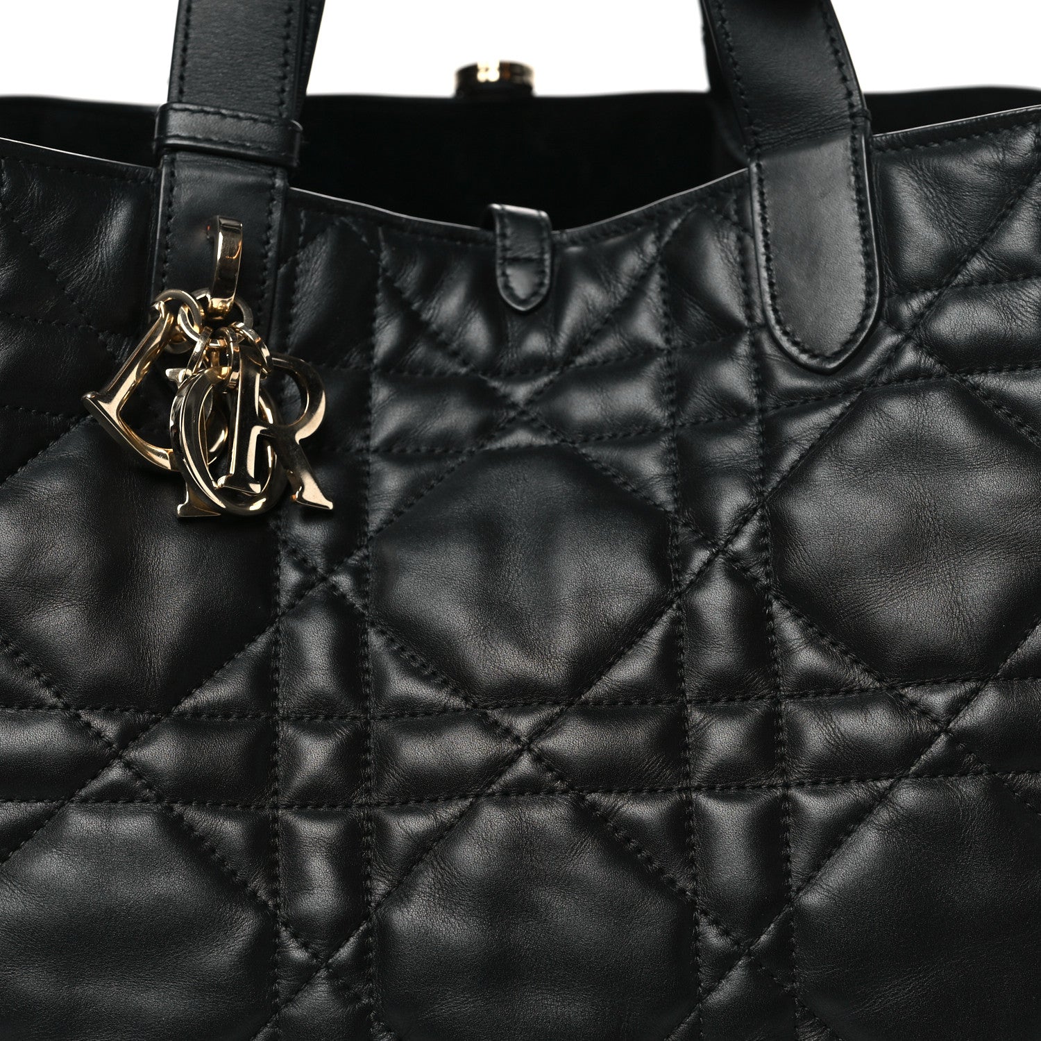 Christian Dior Calfskin Macrocannage Large Toujours Black