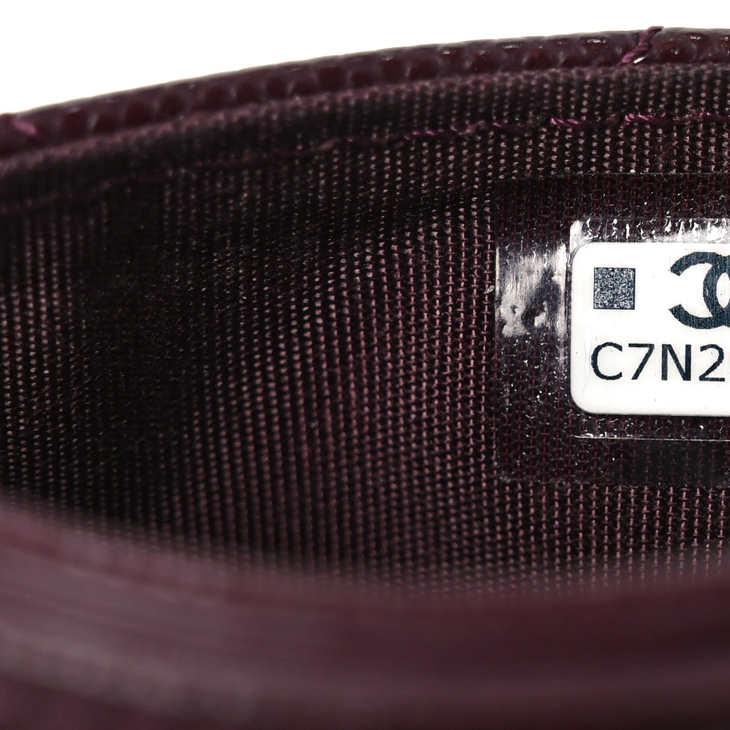 Caviar Quilted Crystal Card Holder Burgundy