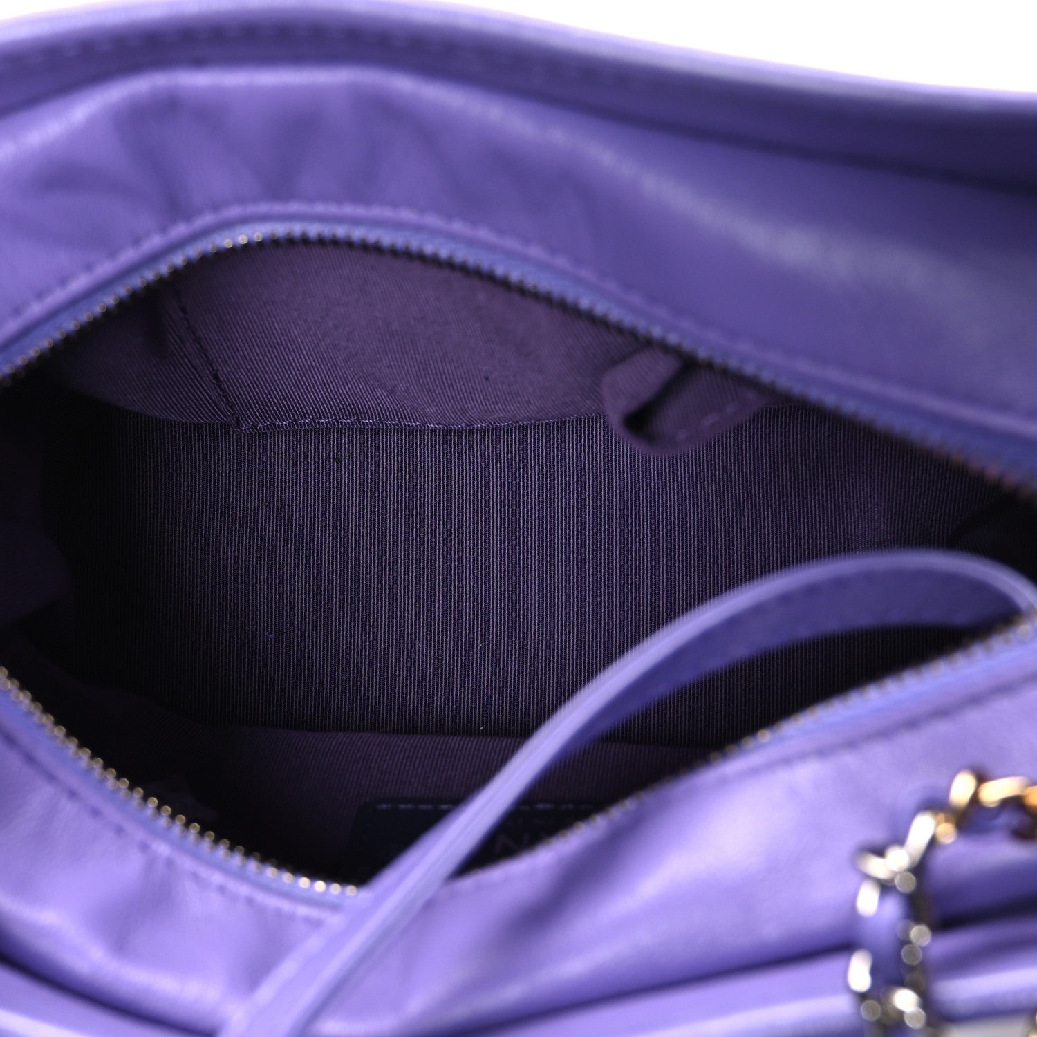 Chanel Aged Calfskin Quilted Small Gabrielle Hobo Purple