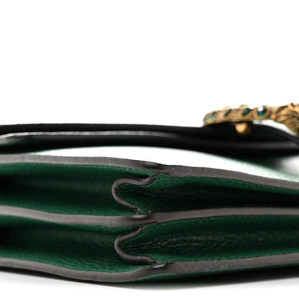 Gucci Dollar Calfskin Crystal Small Dionysus Shoulder Bag Emerald