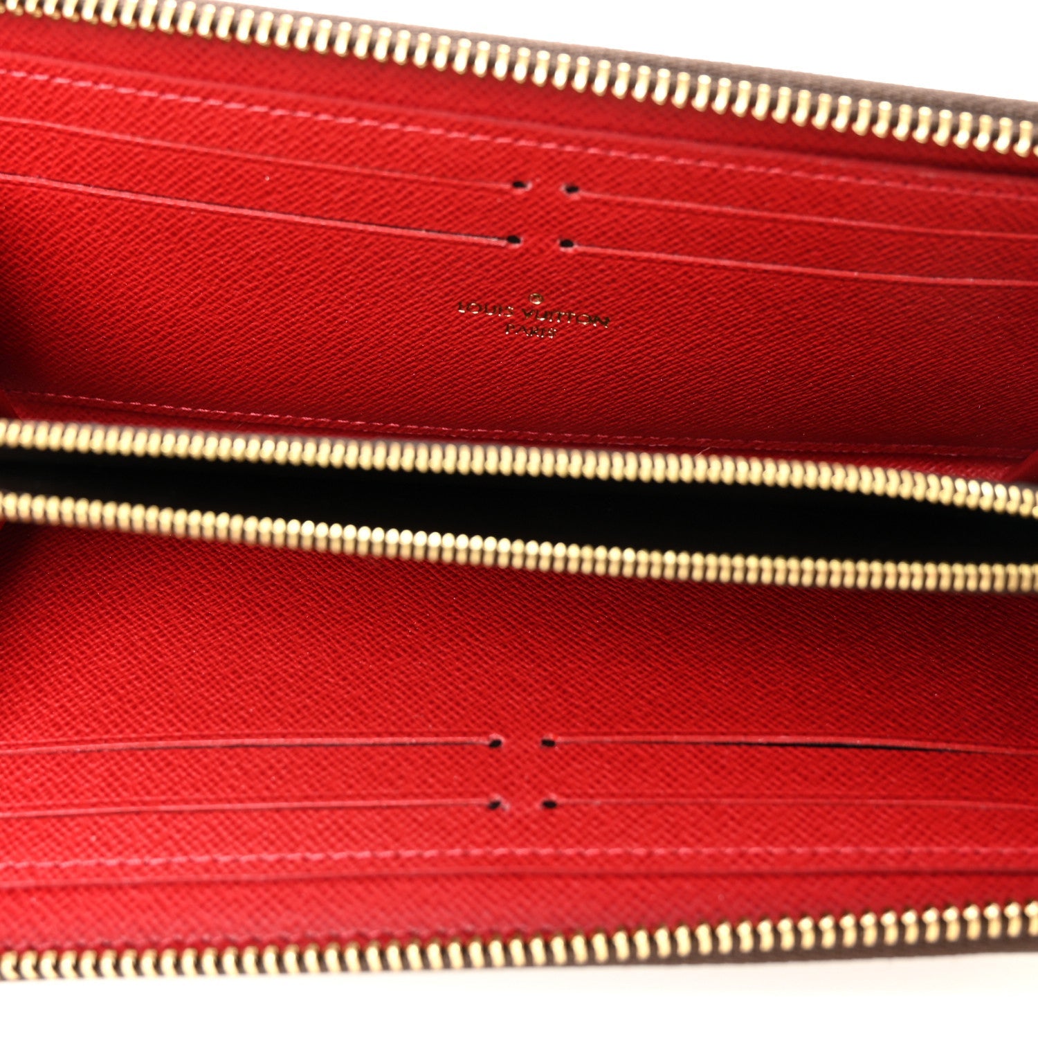 Louis Vuitton Damier Ebene Clemence Wallet Cherry
