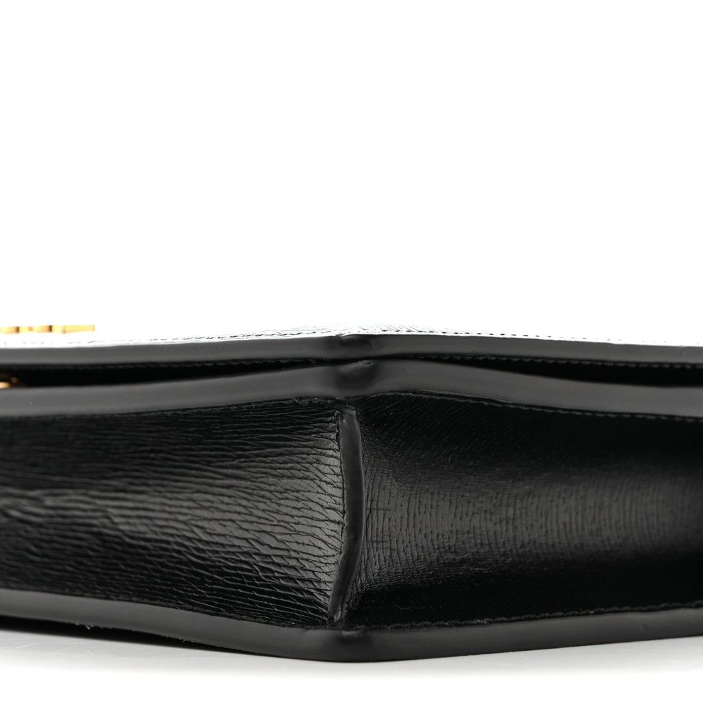 Gucci Textured Calfskin Script Logo Wallet On Chain Black