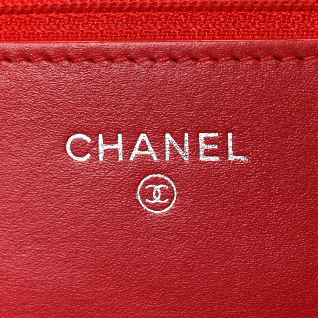 Chanel Glazed Calfskin Quilted Reissue Wallet On Chain WOC Red