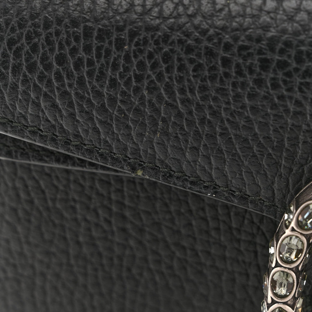 Gucci Dollar Calfskin Crystal Super Mini Dionysus Shoulder Bag Black