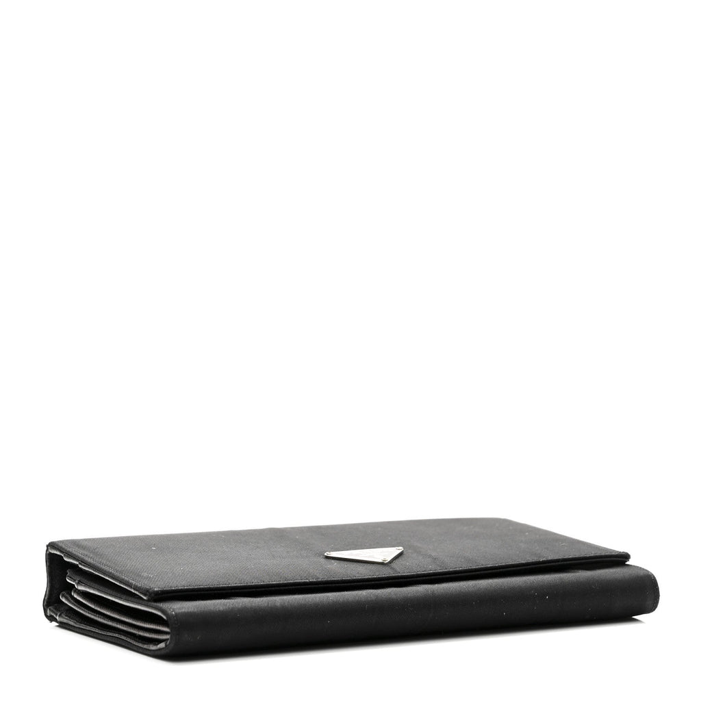 Prada Tessuto Nylon Continental Flap Wallet Black