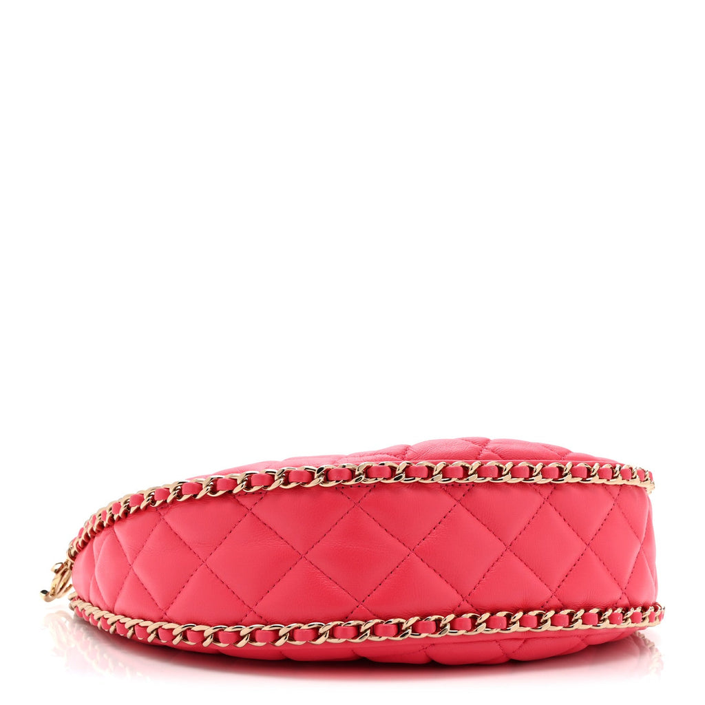 Chanel Lambskin Quilted Small Hobo Bag Pink